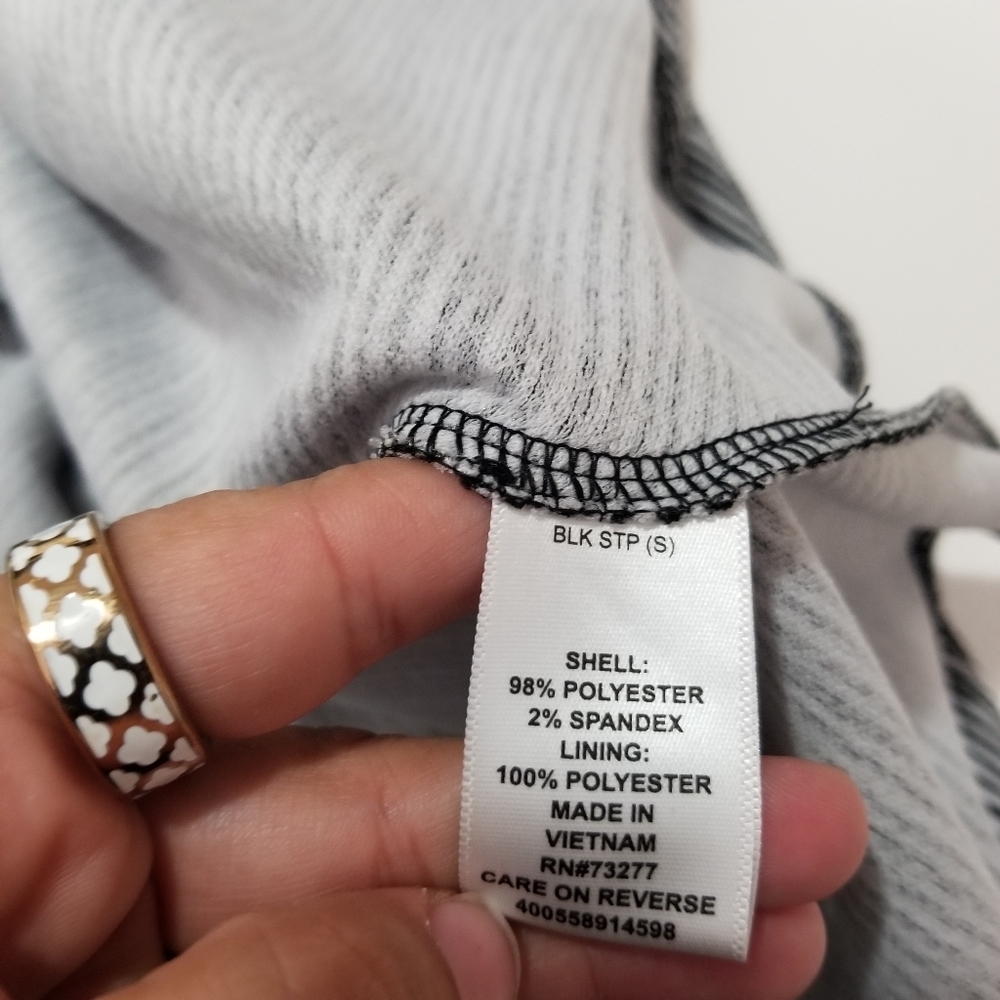 Elle Black and White Striped Dress women's size Small (342) - Picture 12 of 12